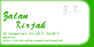 zalan kirjak business card